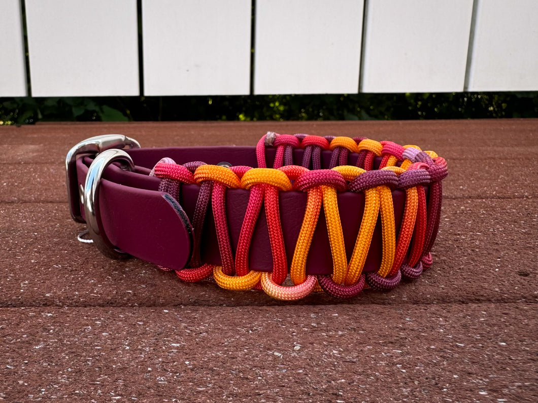 Summer Sunset Hybrid Dog Collar — made with BioThane® + Paracord