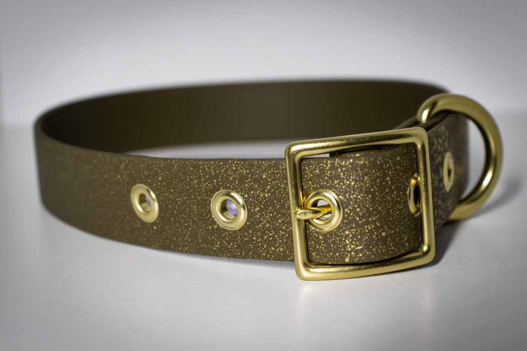 Golden Splatter Collar — Dog Collar made with BioThane®